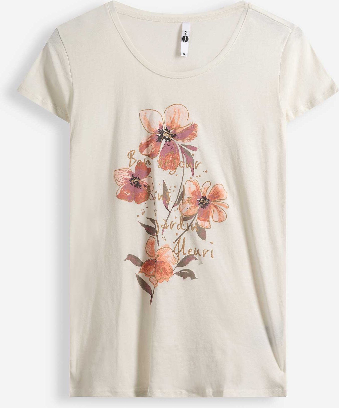 T-Shirt - Glitzerprint - weiß