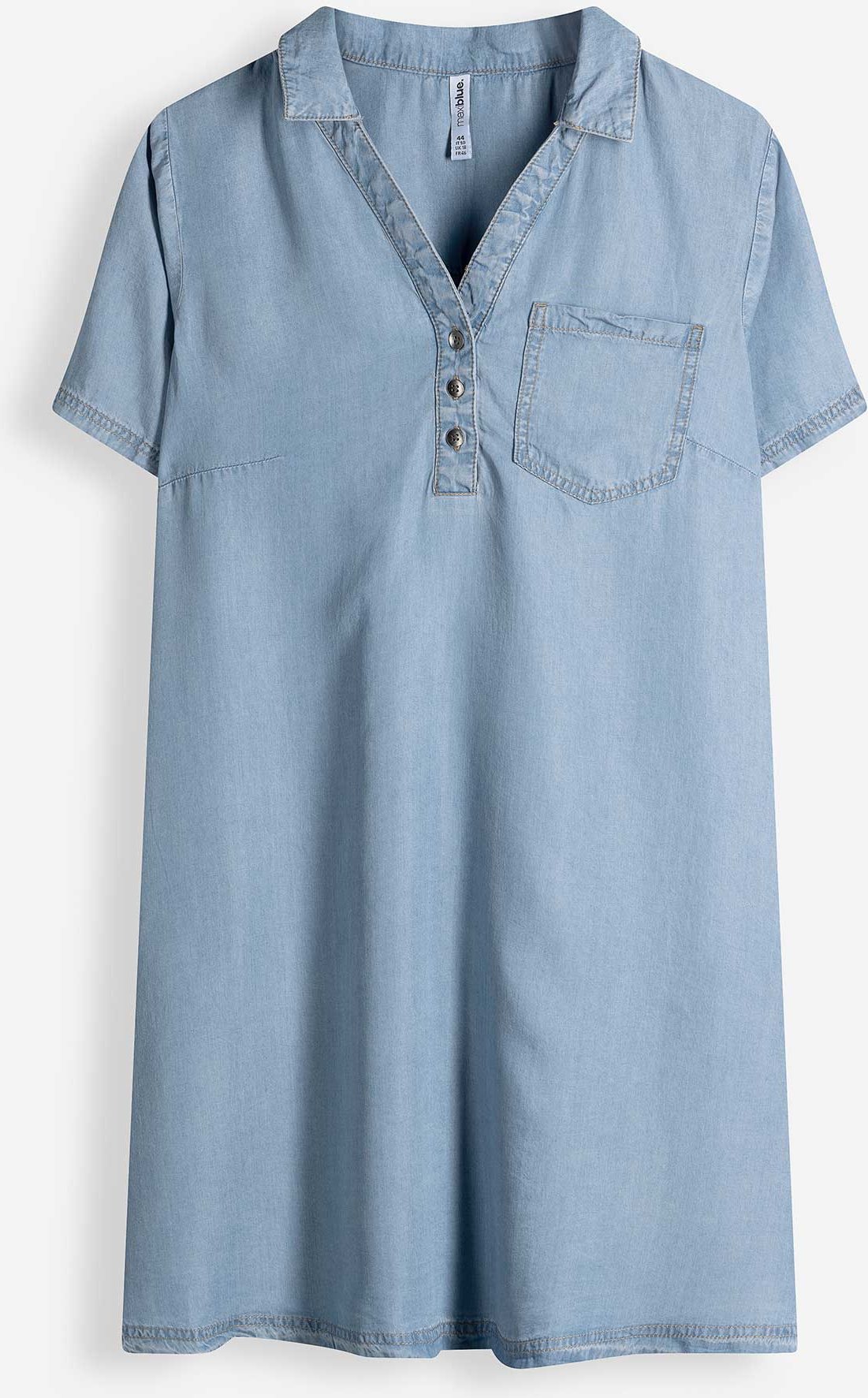 Kleid - Polokragen - hellblau