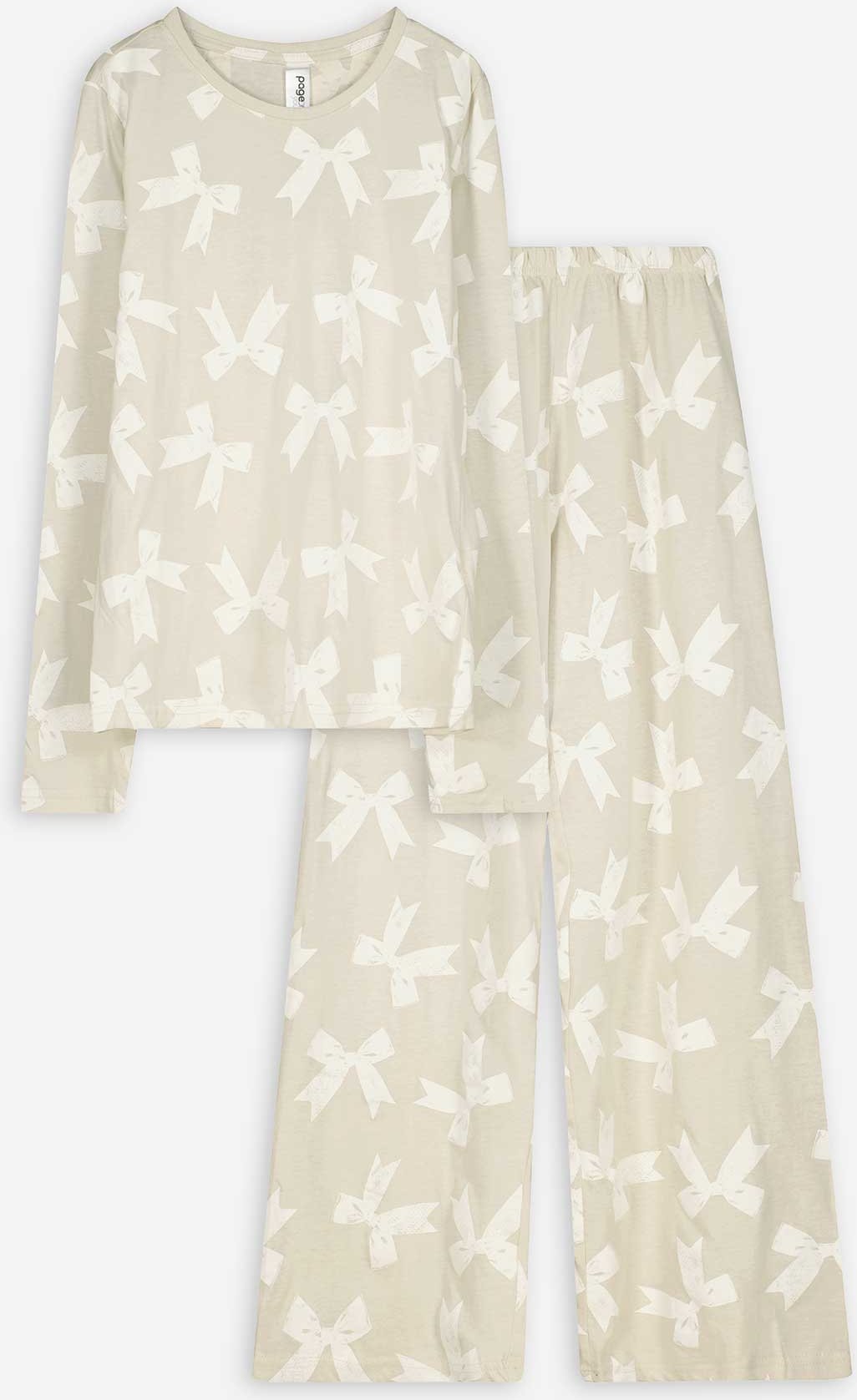 Thumbnail - Pyjama Set aus Sweatshirt und Hose - Mustermix - weiß