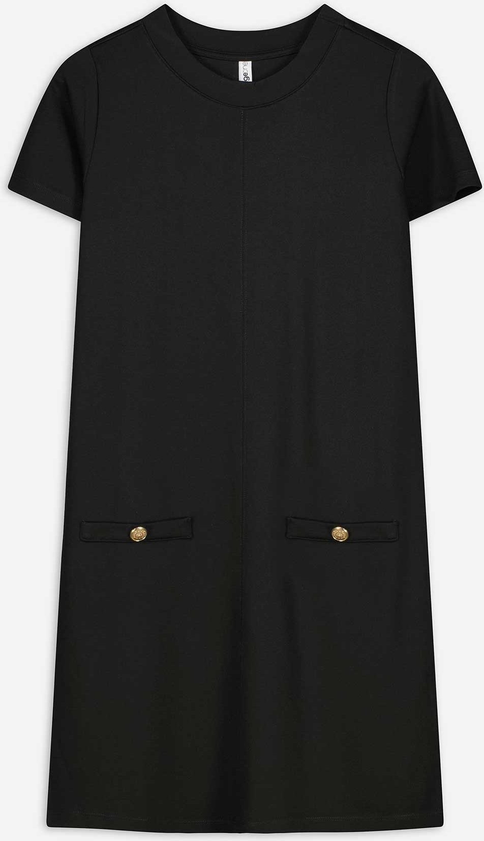 Kleid - Aufgesetze Taschen - schwarz