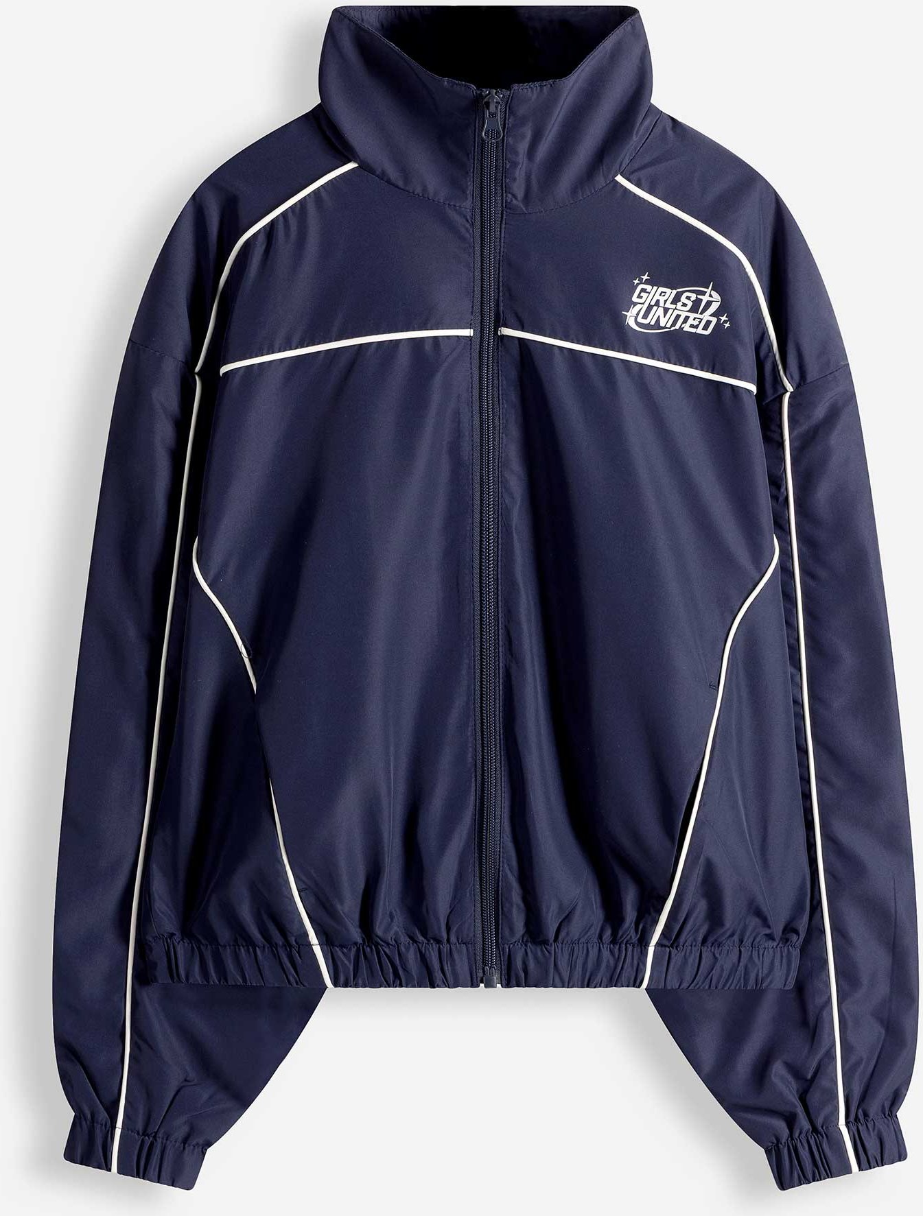 Jacke - Kontraststreifen - dunkelblau