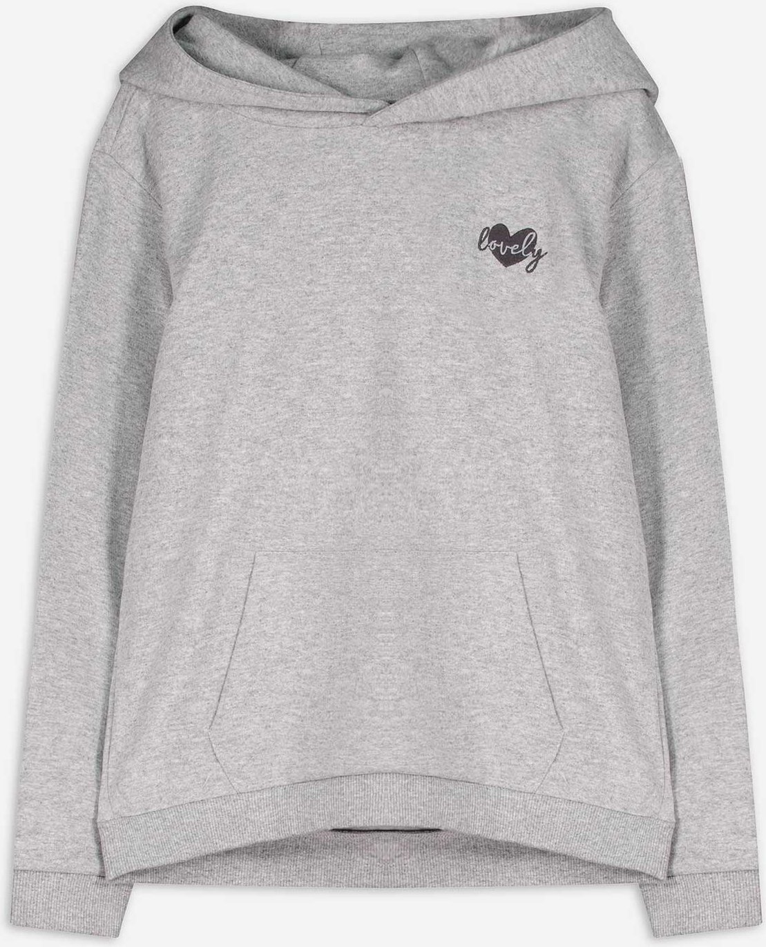 Sweatshirt - Stickerei - hellgrau