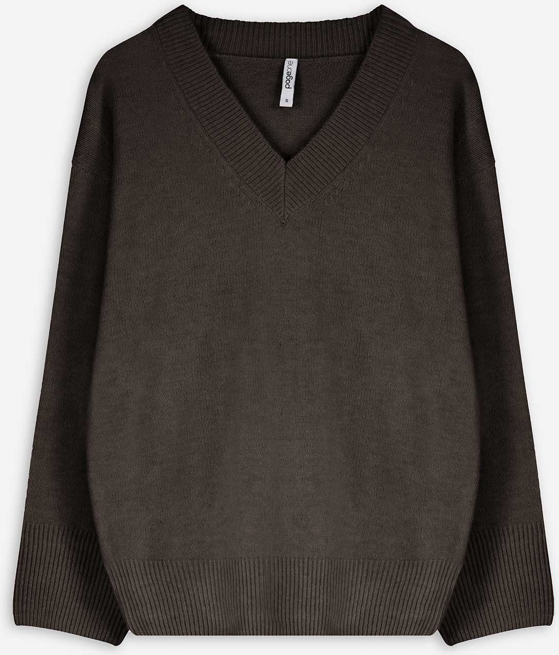 Thumbnail - Pullover - V-Ausschnitt - dunkelbraun