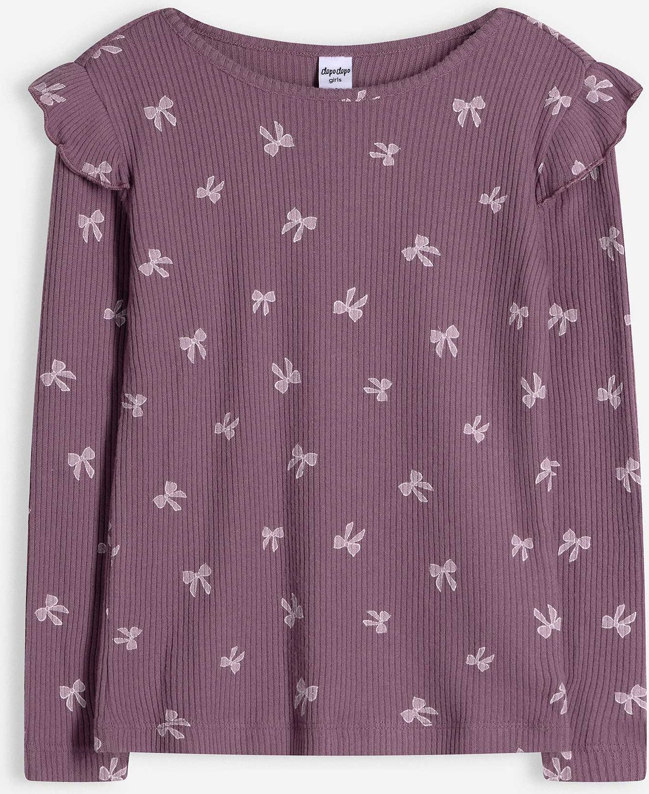 Langarmshirt - Allover-Print - dunkellila