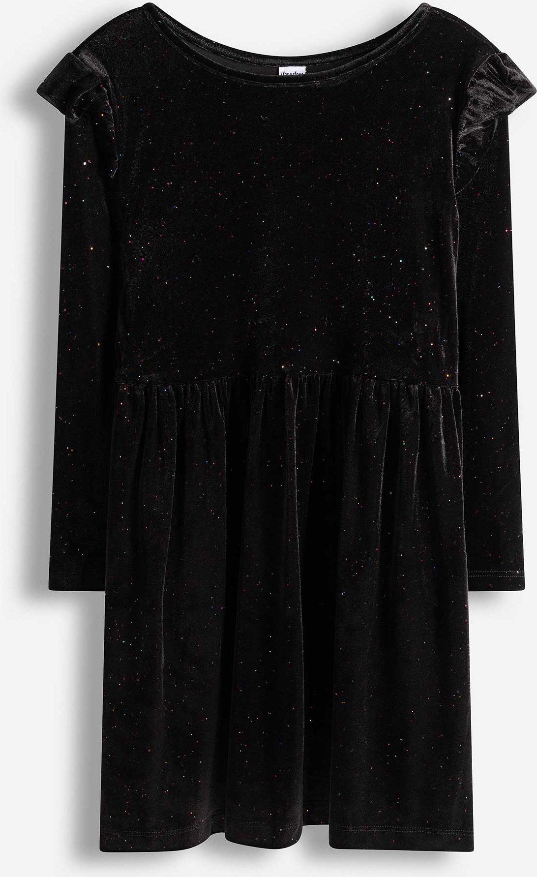 Kleid - Glitzerstoff - schwarz