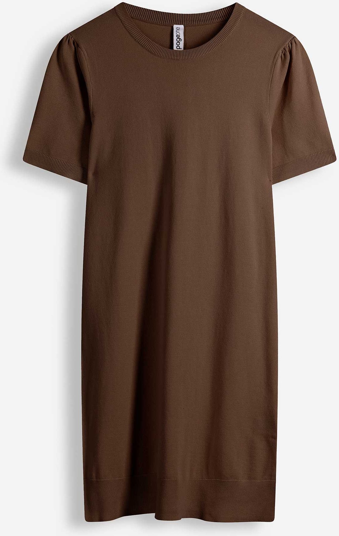 Strickkleid - Kurze Ärmel - braun