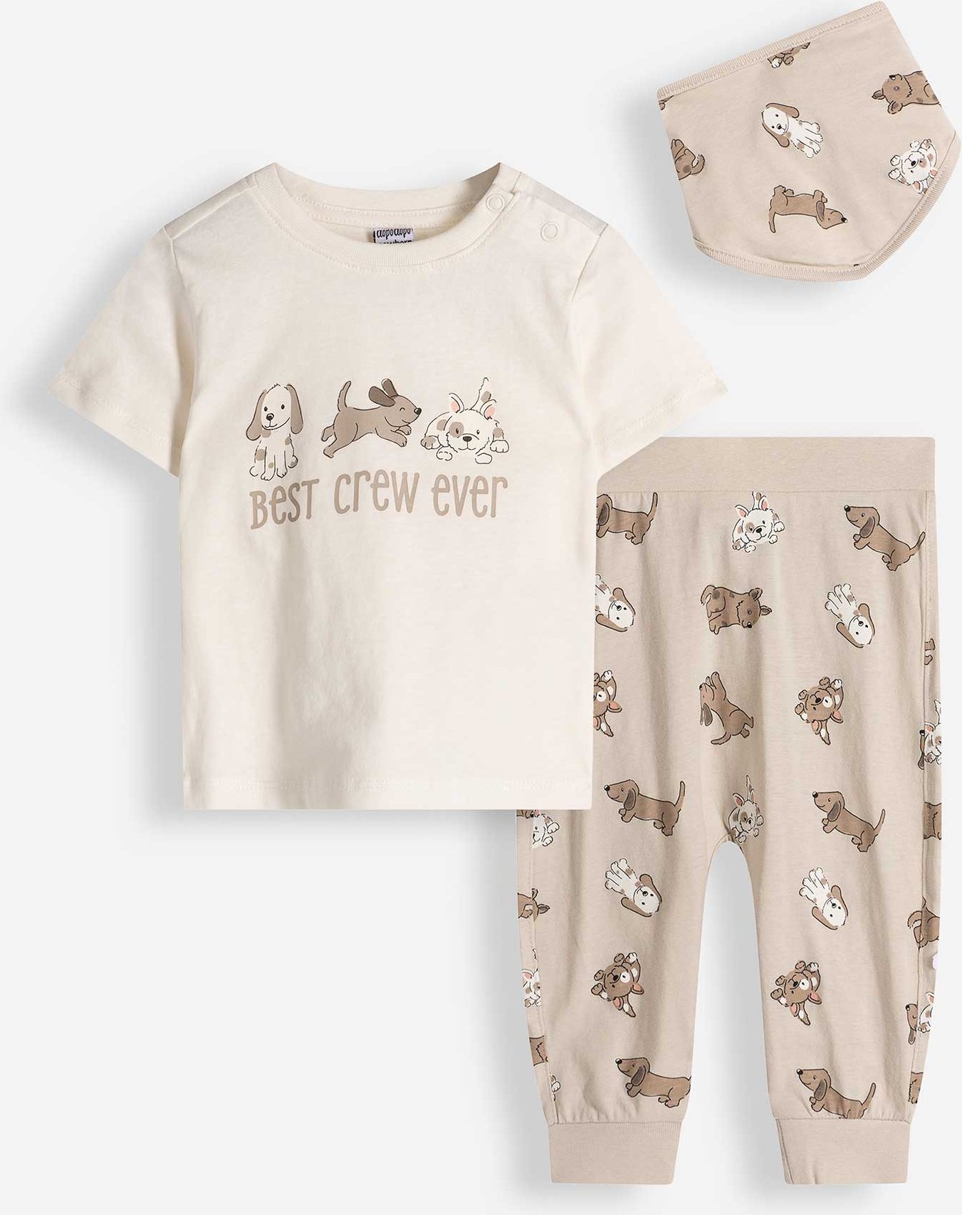 Set aus T-Shirt und Hose - 3er-Pack - weiß