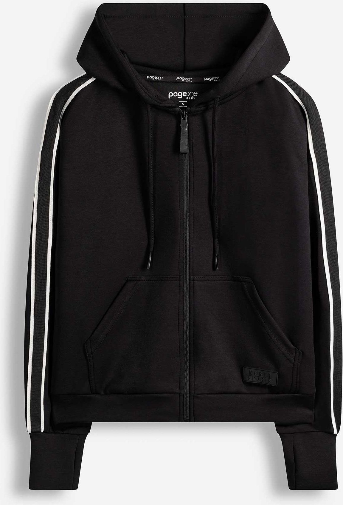 Sweatjacke - Galonstreifen - schwarz