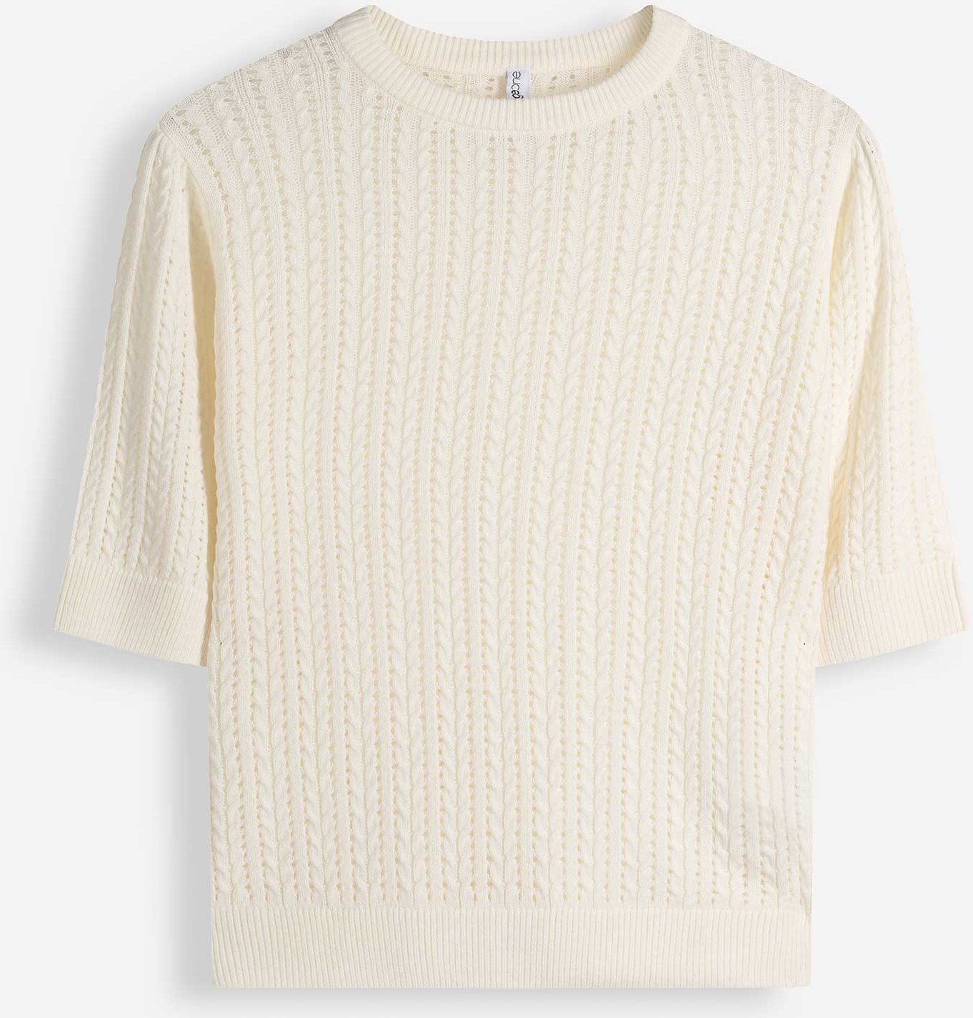 Pullover - Lochstrick - weiß