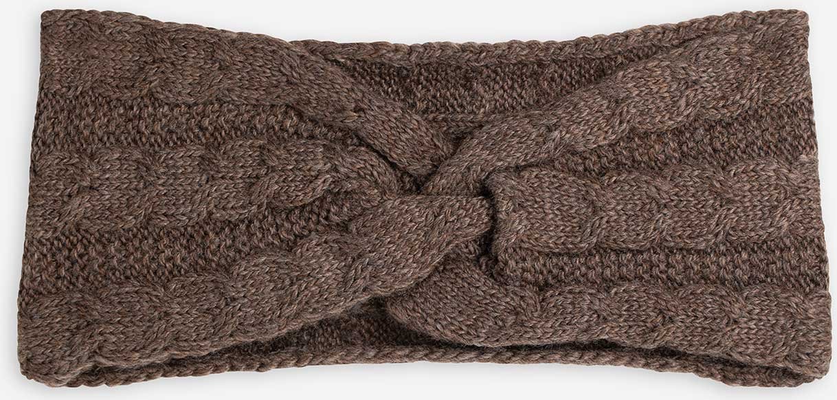 Stirnband - Zopfstrick - braun