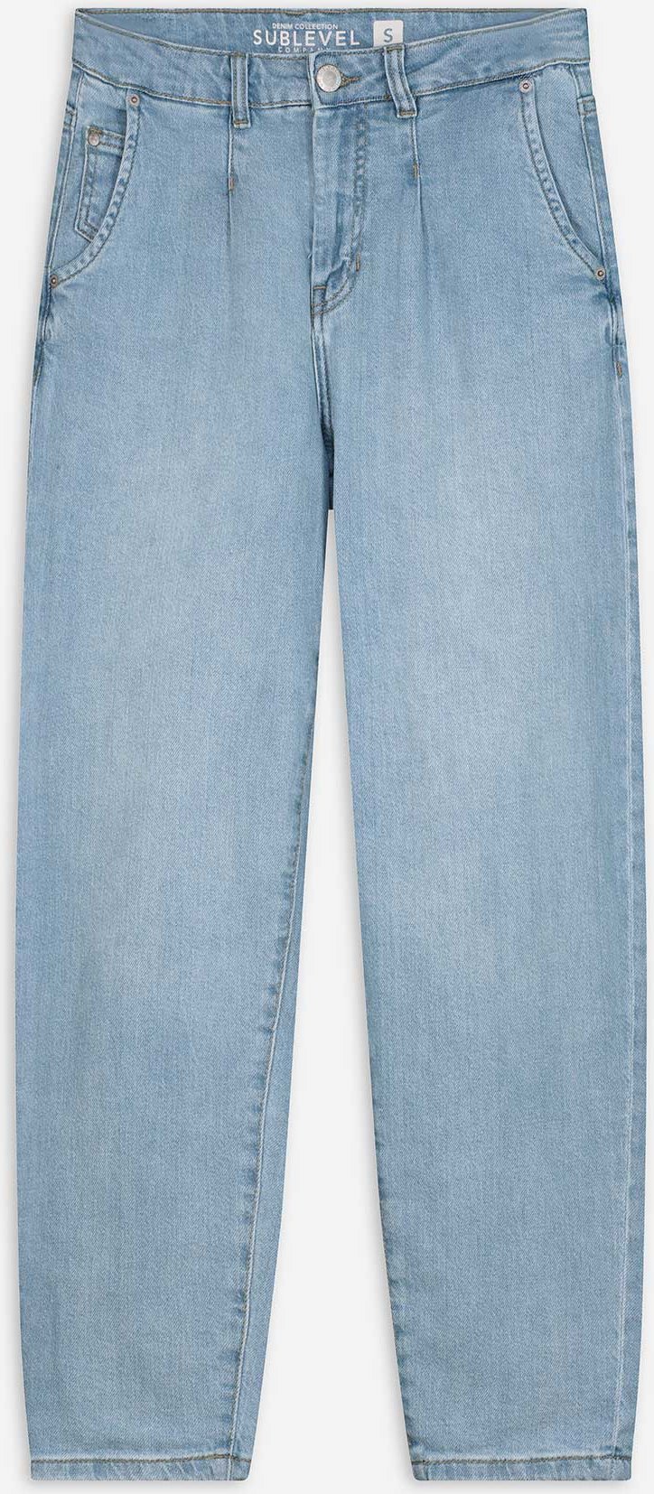 Jeans - Bundfalte - hellblau