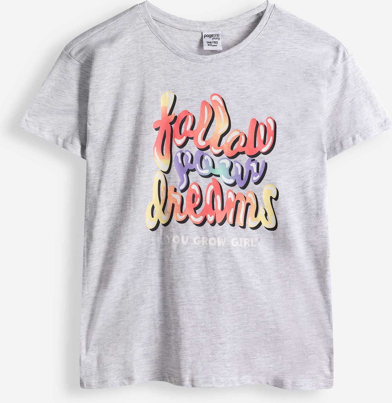 T-Shirt - Frontprint - hellgrau