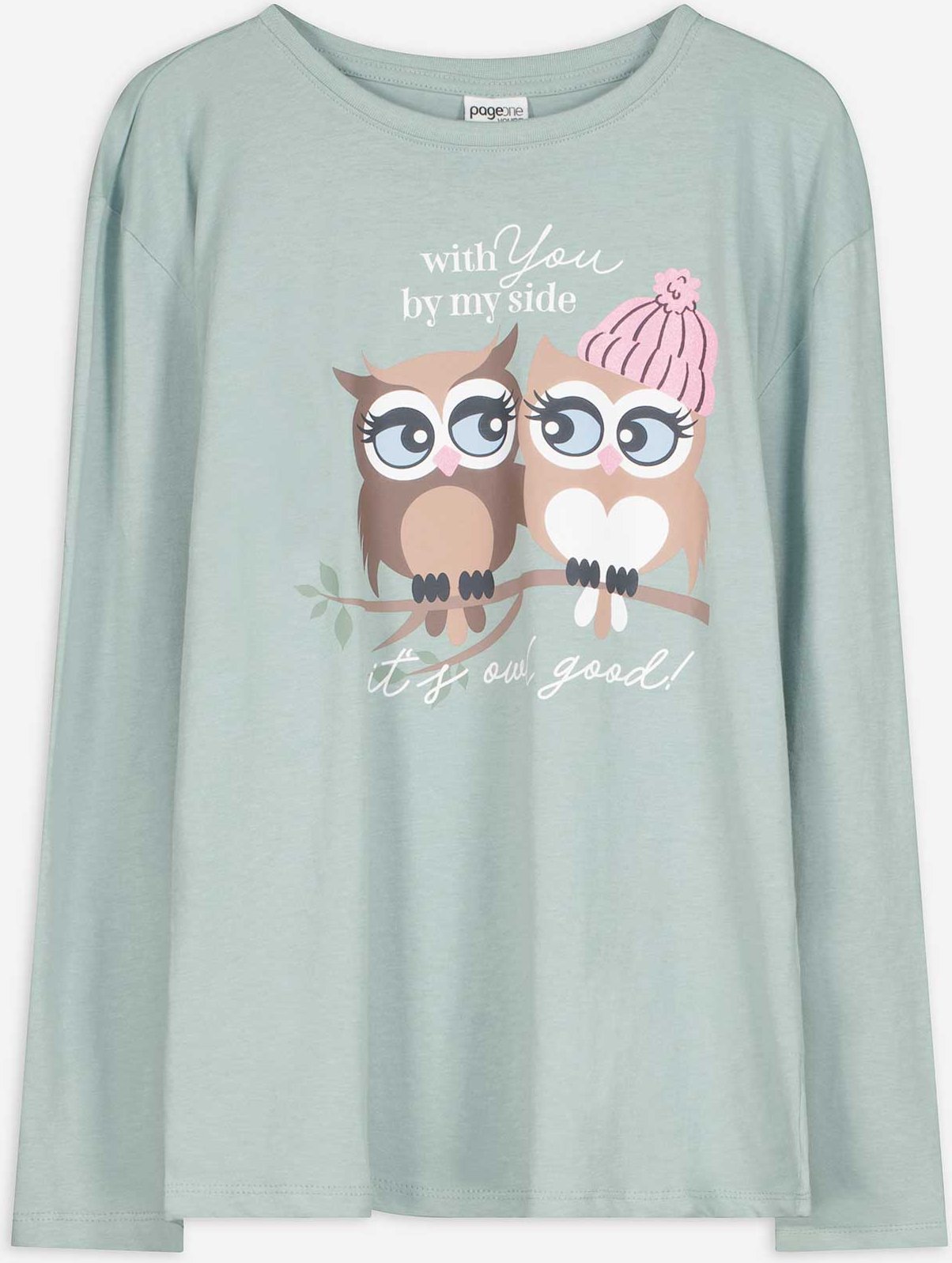 Thumbnail - Langarmshirt - Print - türkis