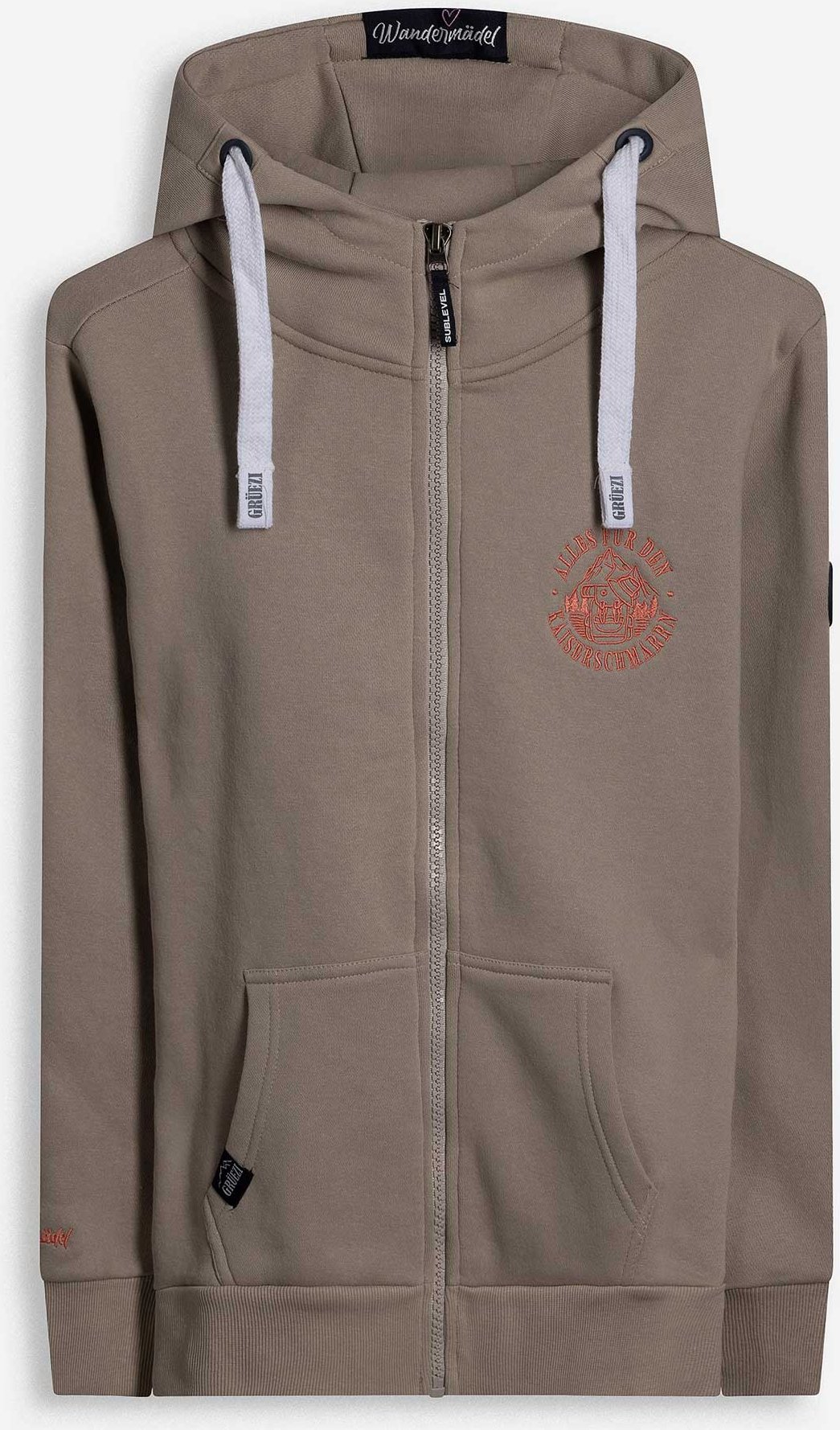 Sweatjacke - Print - beige