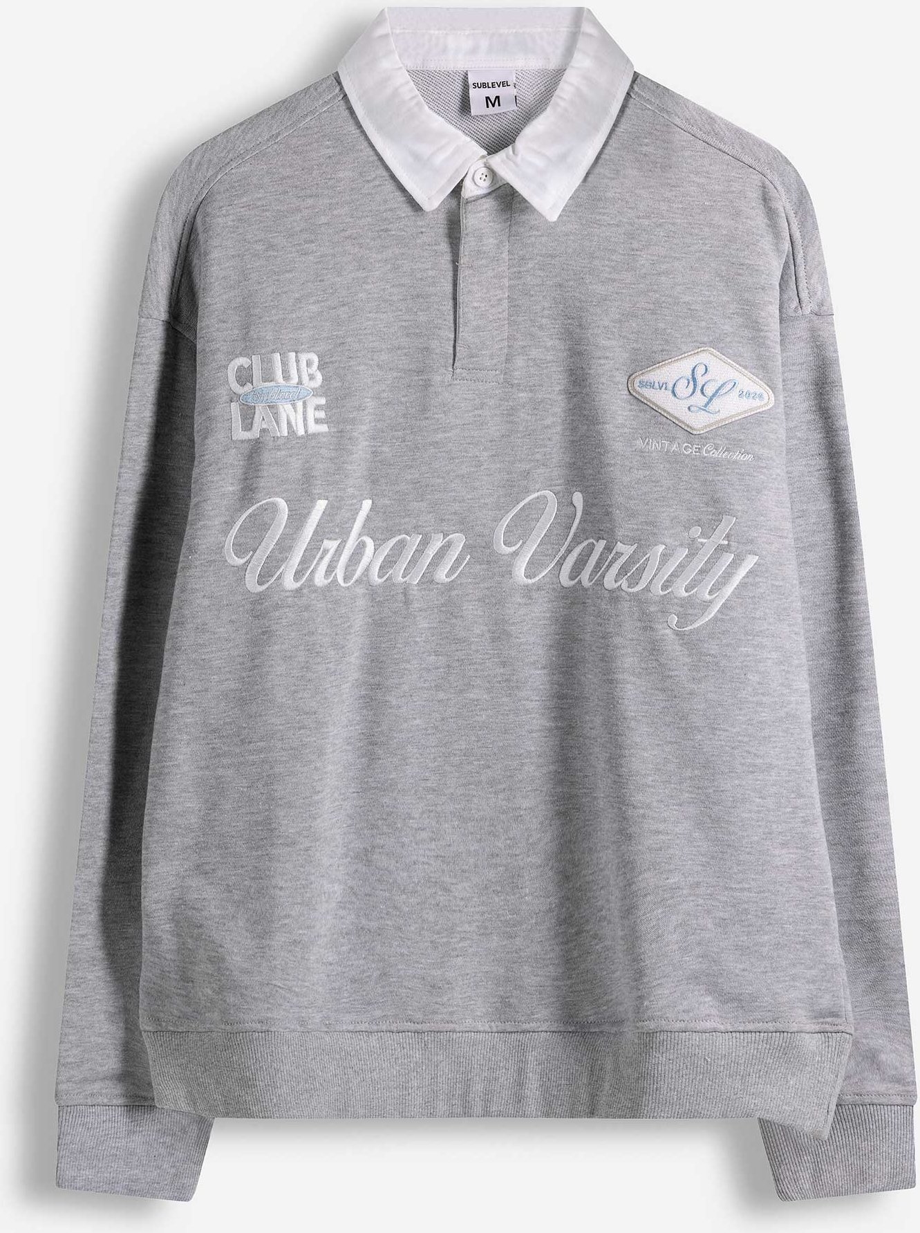 Sweatshirt - Polokragen - grau