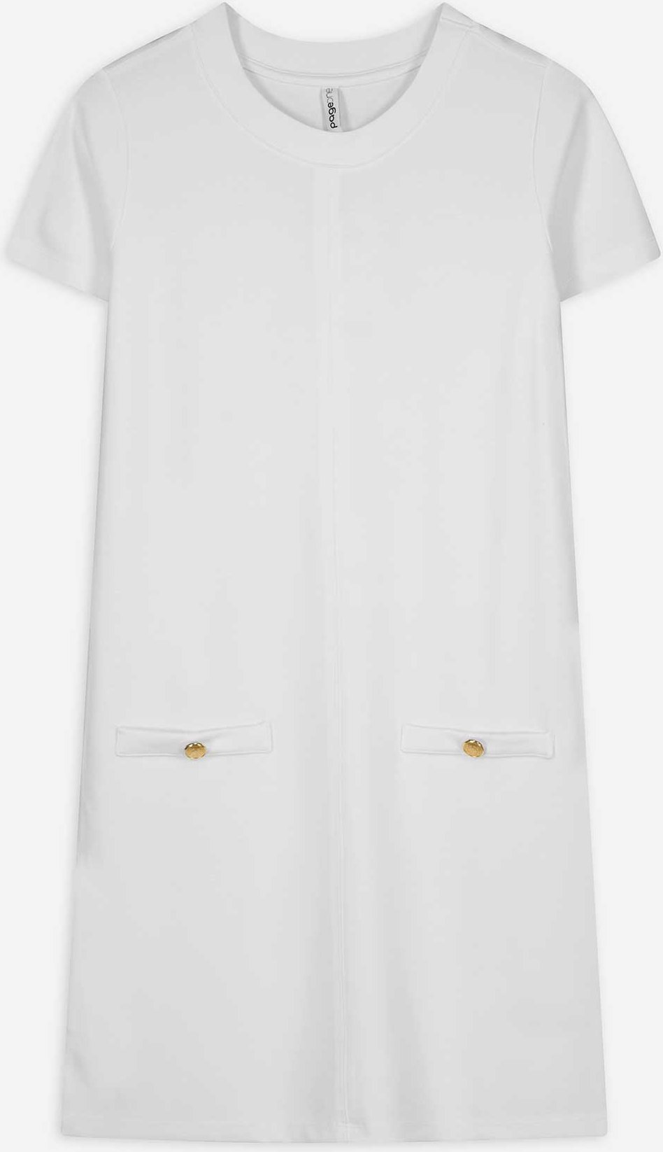 Thumbnail - Kleid - Aufgesetze Taschen - weiß