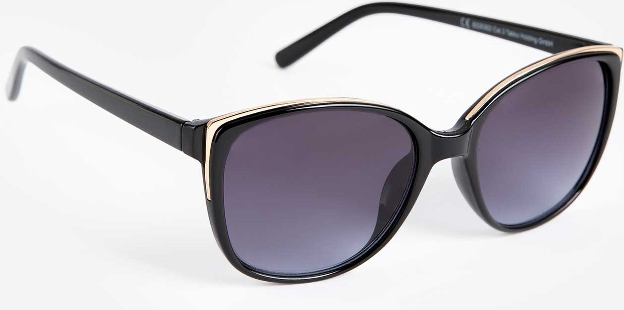 Sonnenbrille - rund - schwarz