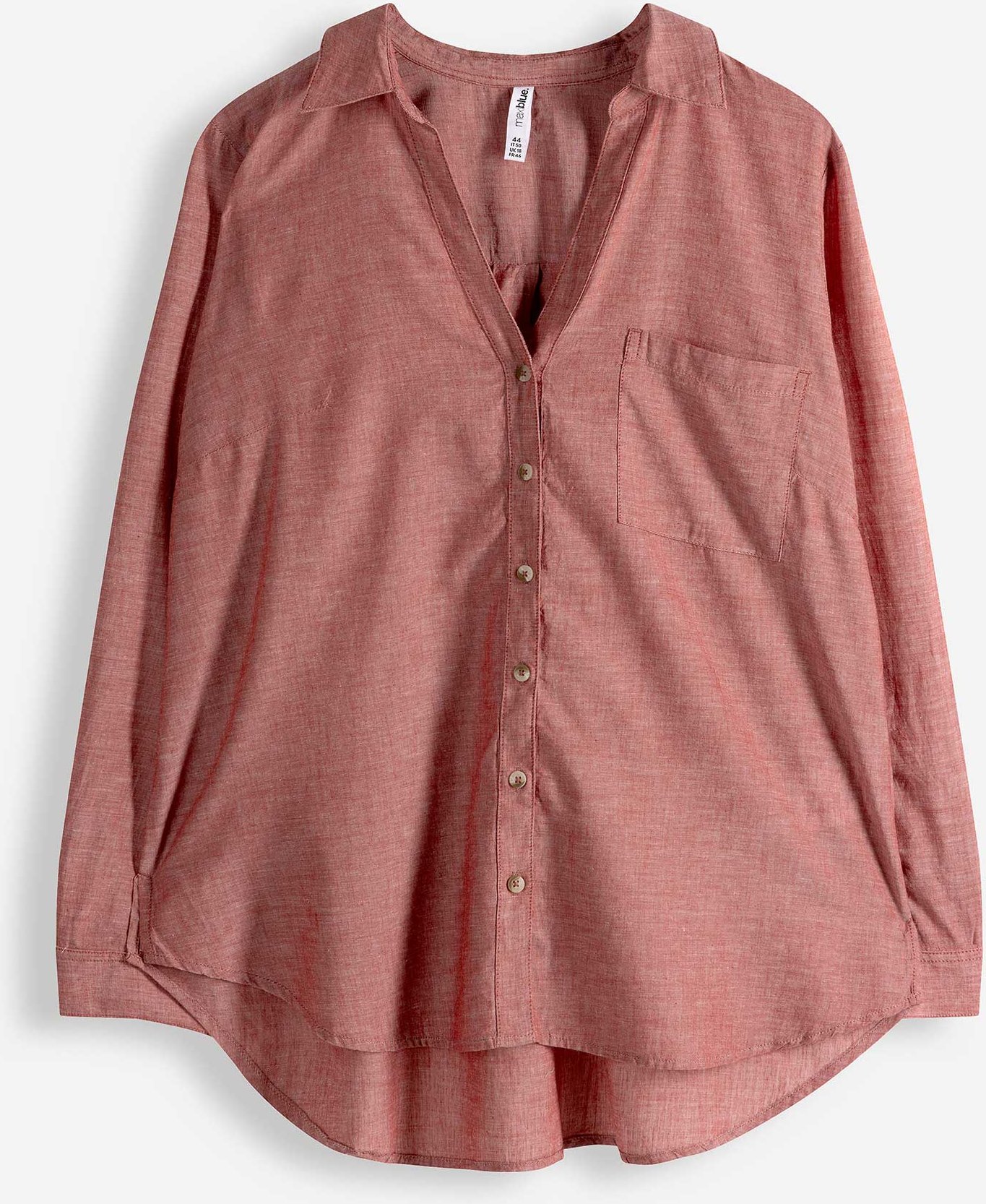 Bluse - Brusttasche - dunkelrot