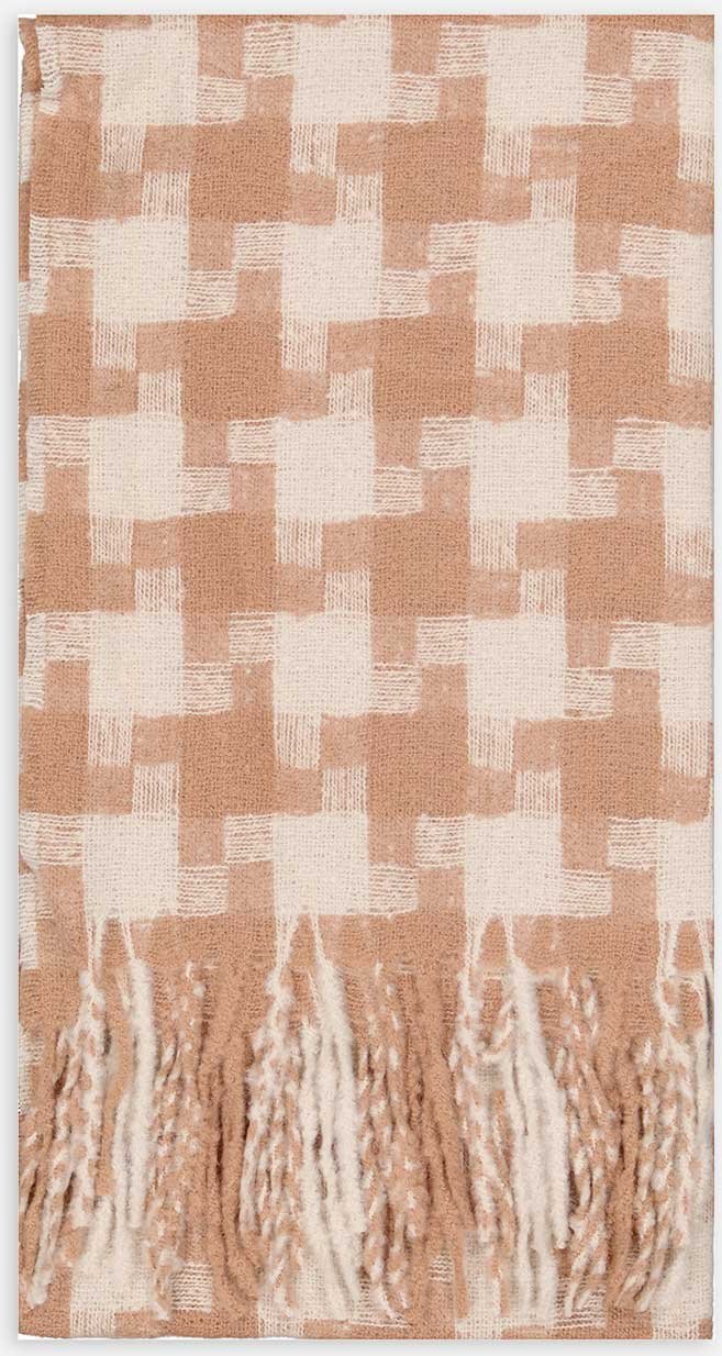 Schal - Fransen an den Abschlüssen - beige