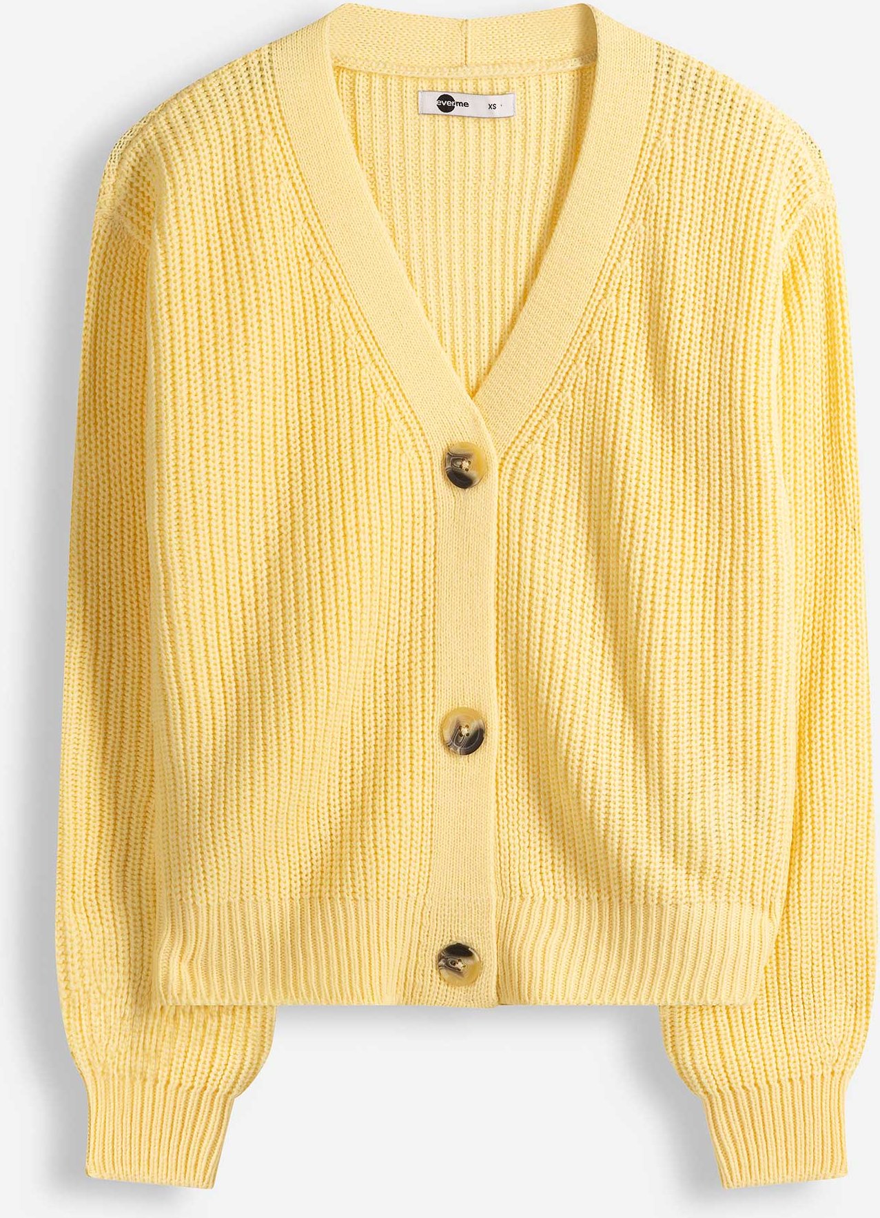 Strickjacke - Strick - hellgelb