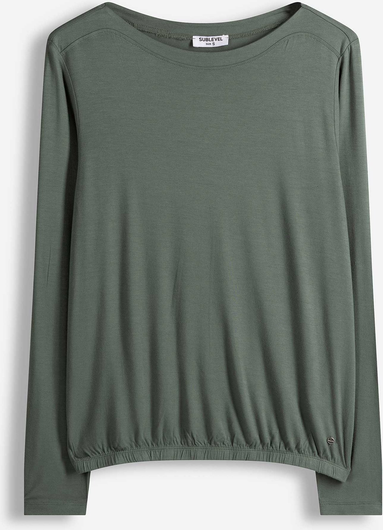 Langarmshirt - einfarbig - dunkelgrün