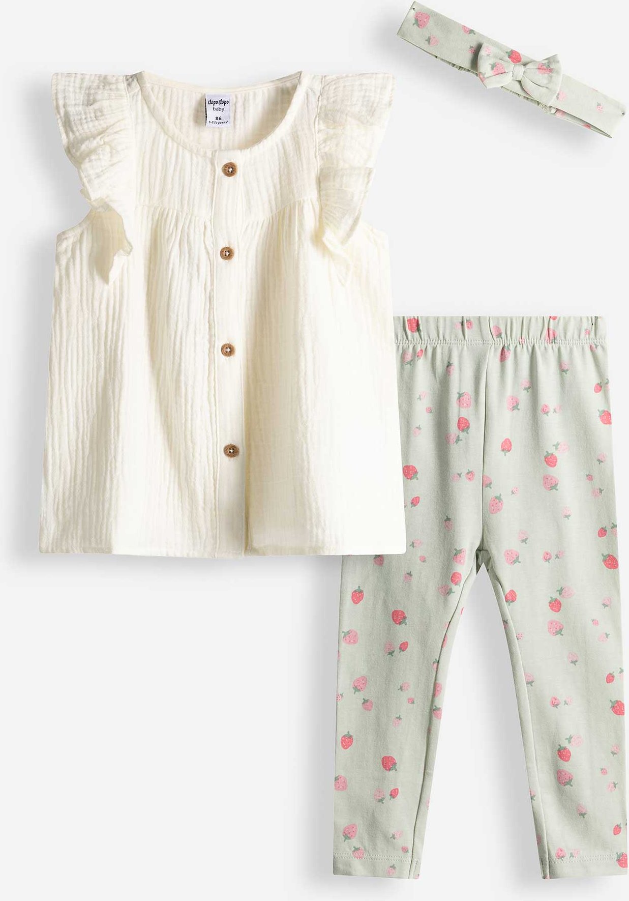 Set aus Shirt und Leggings - Musselin - weiß