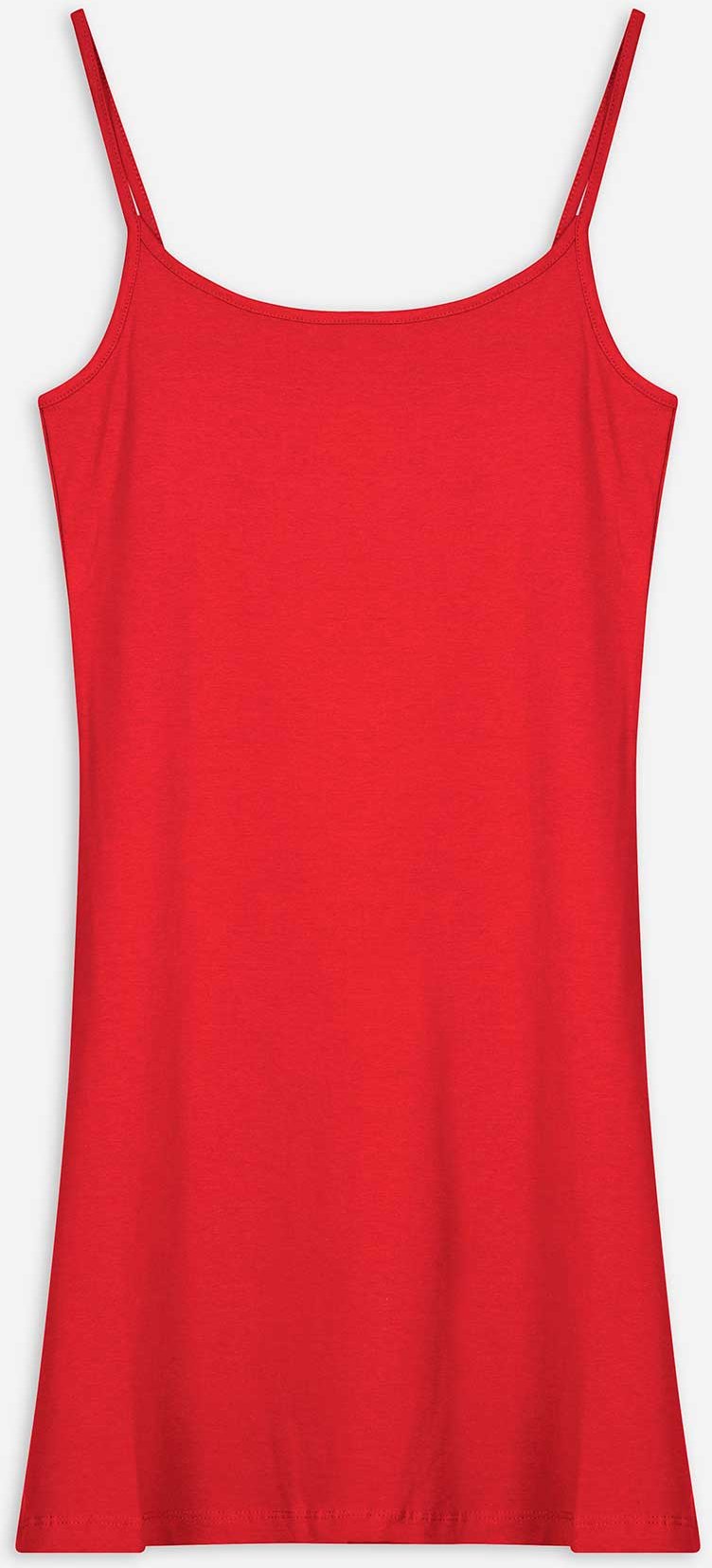 Kleid in A-Linie - Spaghettiträger - rot