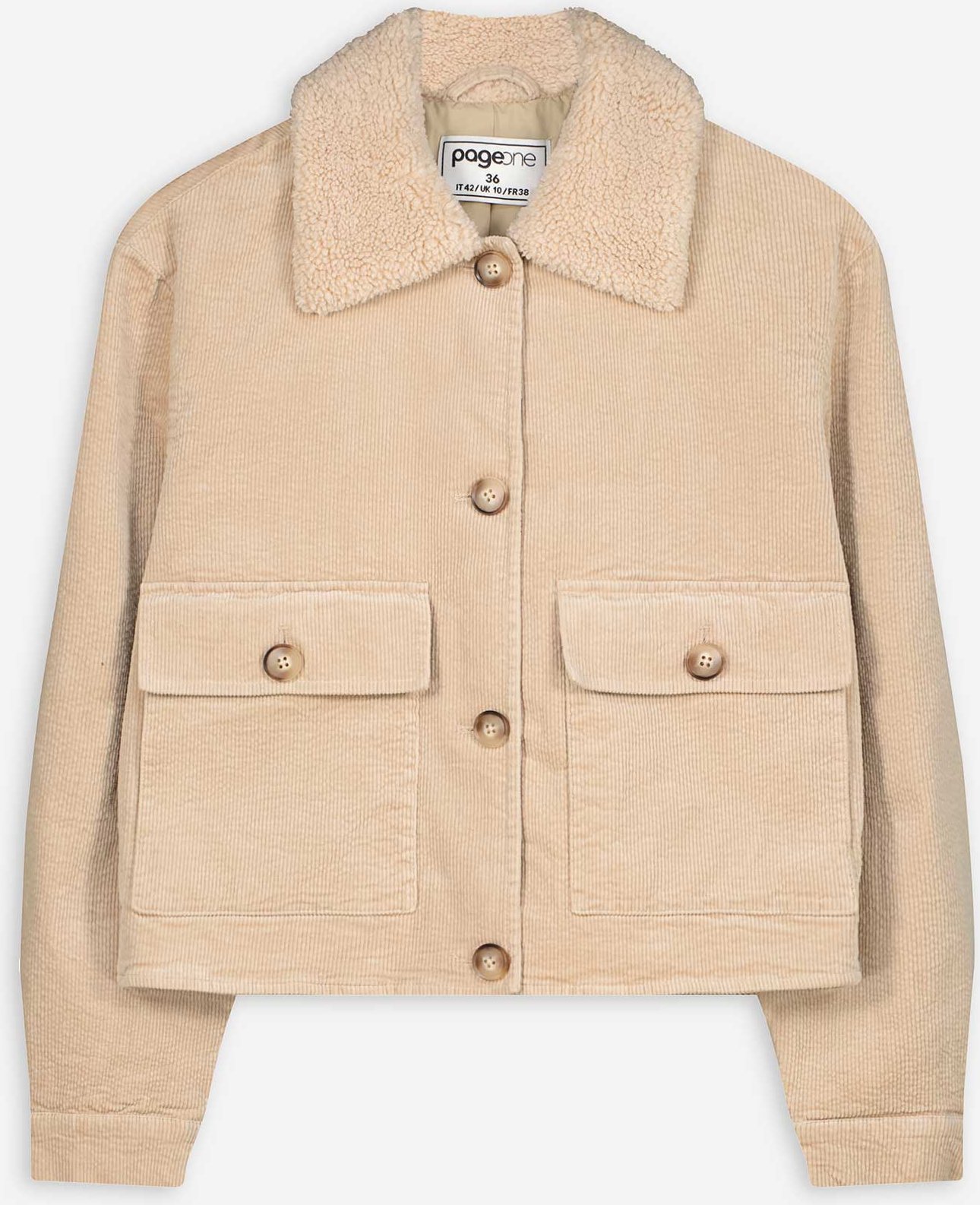 Jacke - Cord - beige