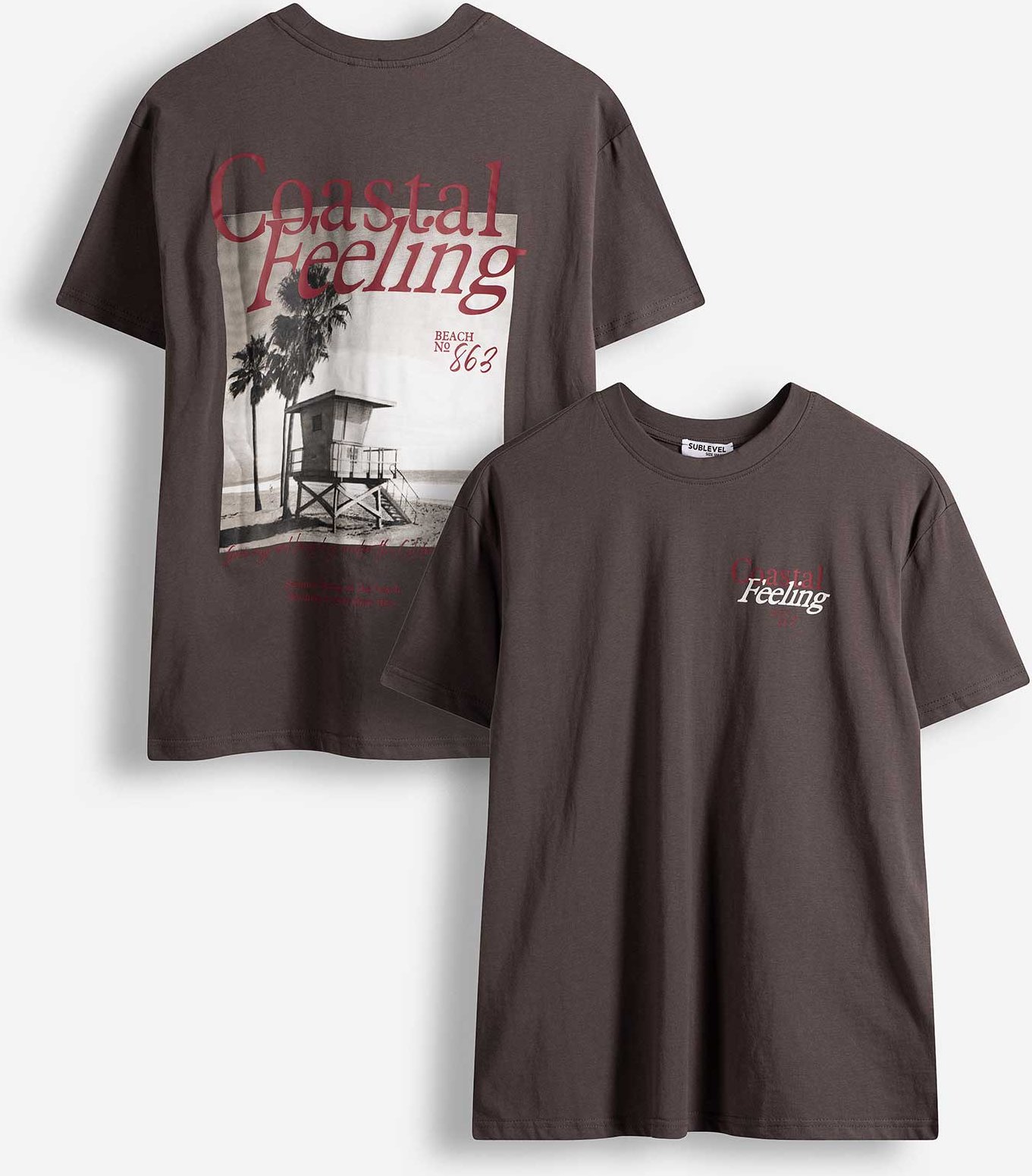 T-Shirt - Rückenprint - dunkelgrau