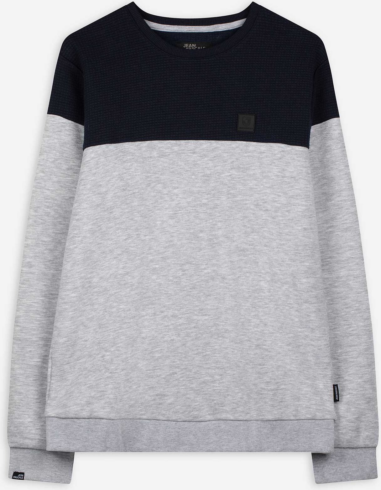 Sweatshirt - Color-Blocking - grau