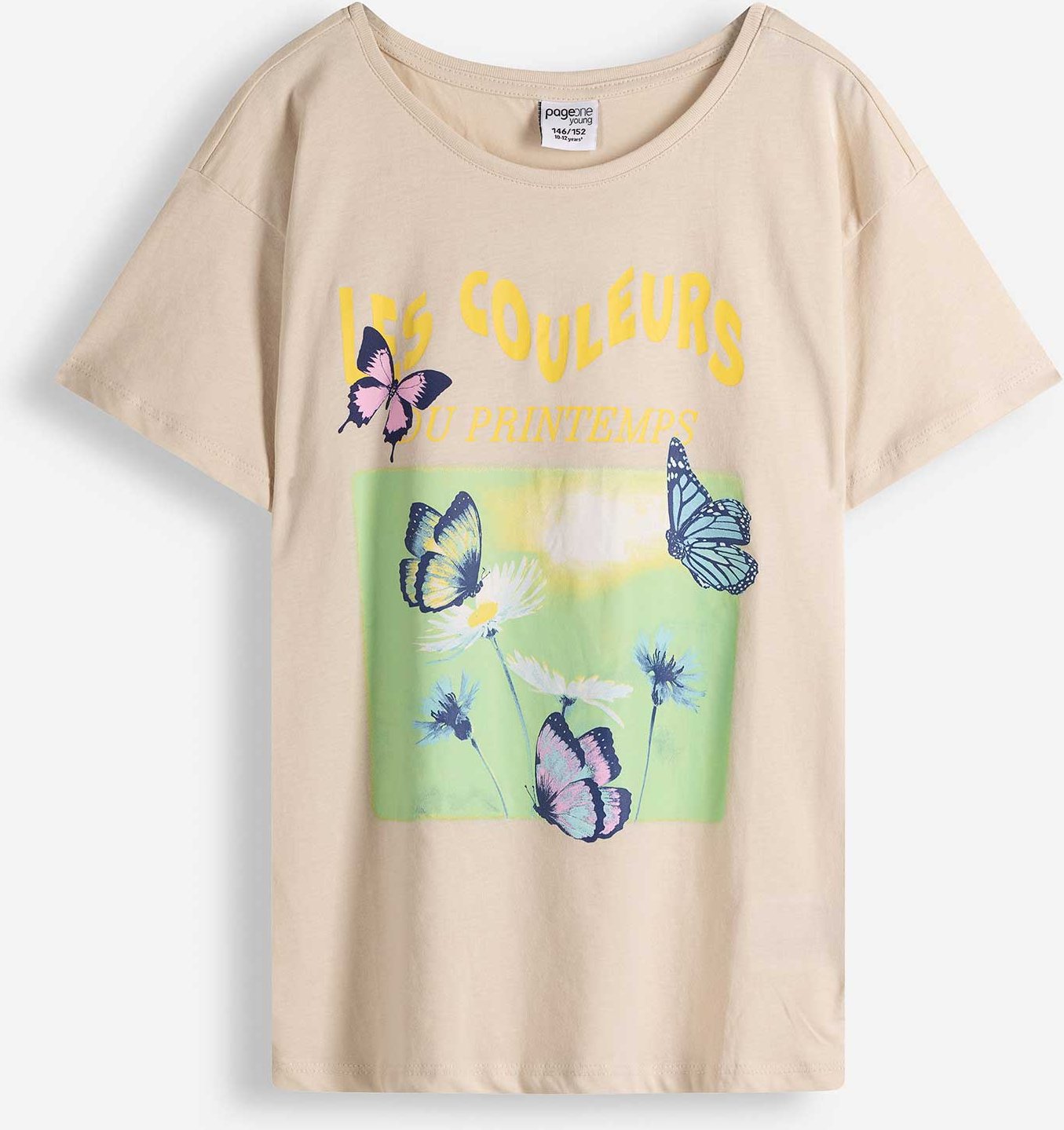 T-Shirt - Glitzerprint - beige