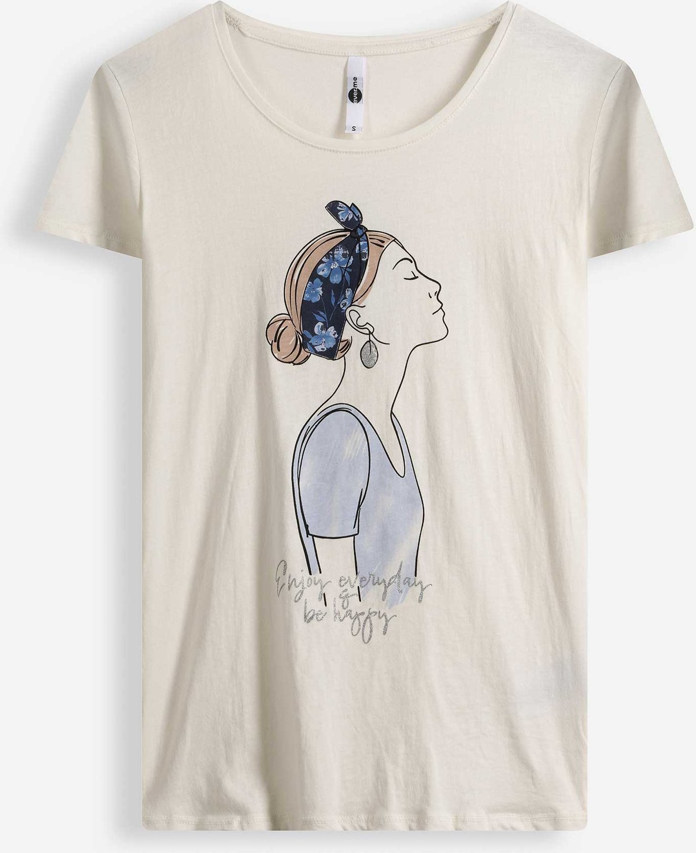 T-Shirt - Glitzerprint - weiß