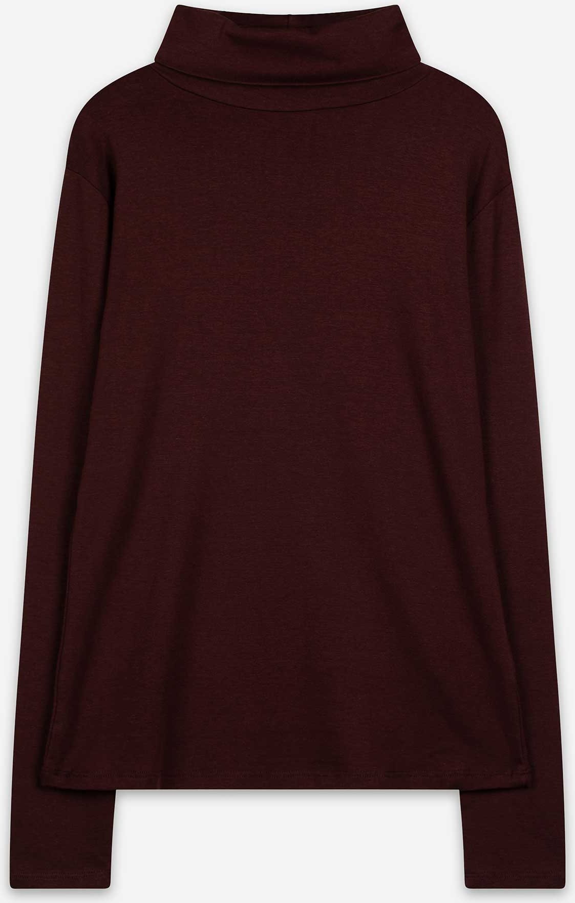 Langarmshirt - Modal-Anteil - dunkelbraun