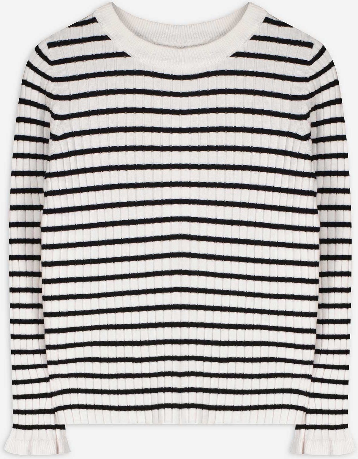 Thumbnail - Strickshirt - Rippenstruktur - weiß