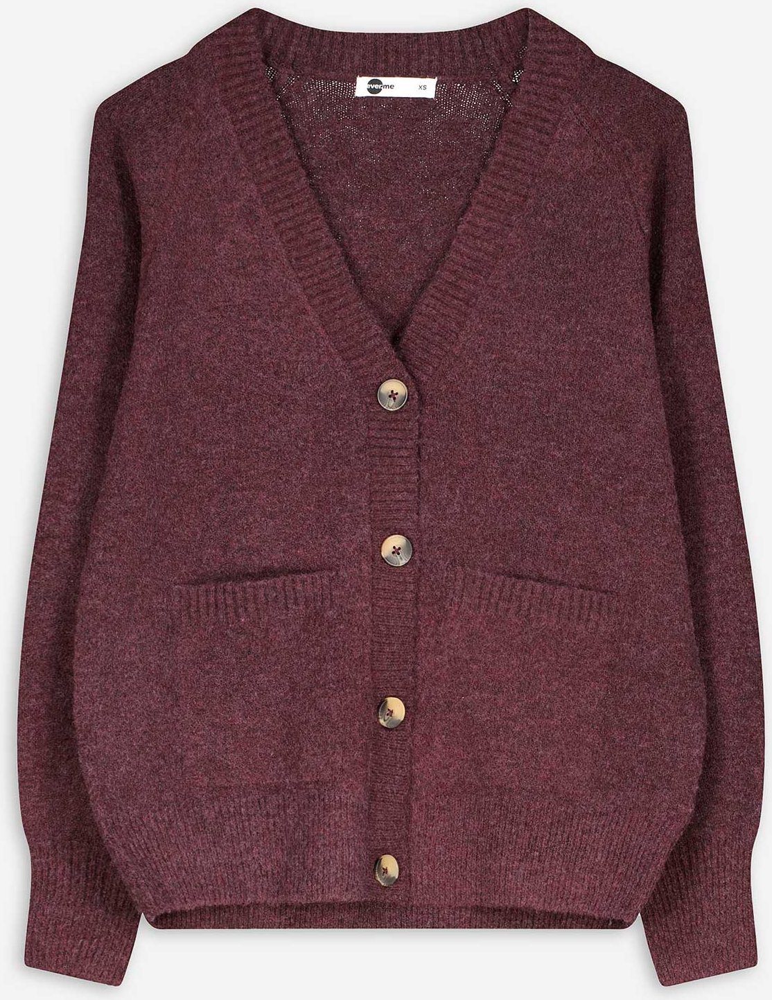 Thumbnail - Strickjacke - Aufgesetze Taschen - dunkellila