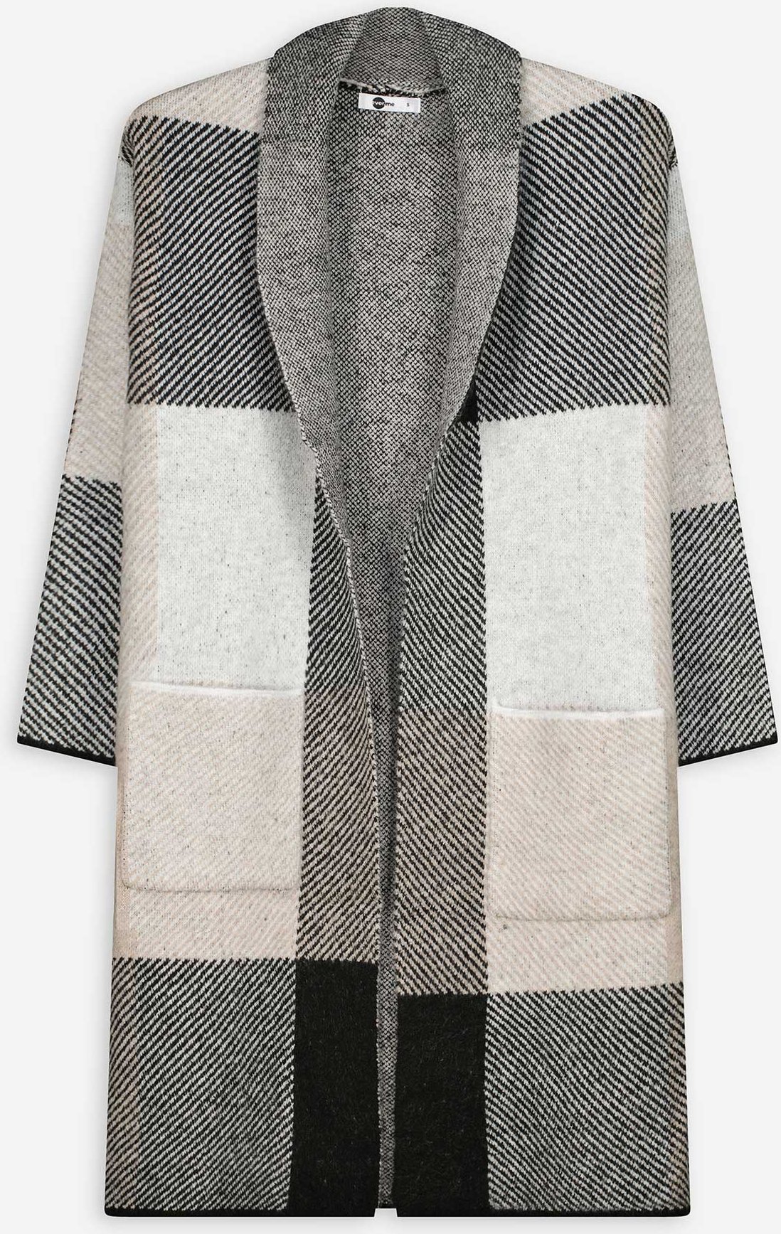 Thumbnail - Longcardigan - Karomuster - weiß