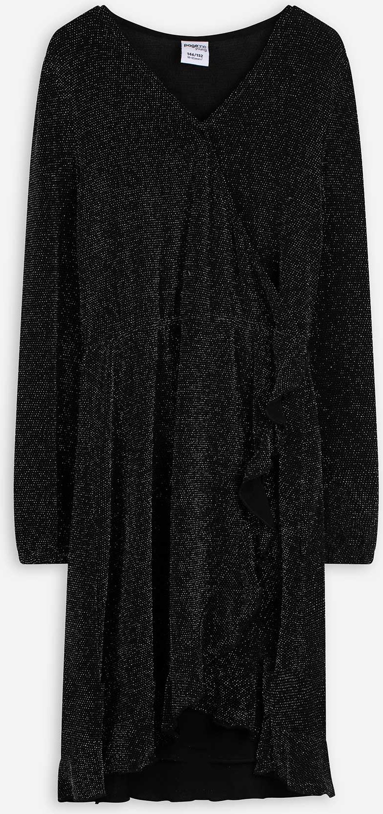 Kleid - Glitzerprint - schwarz