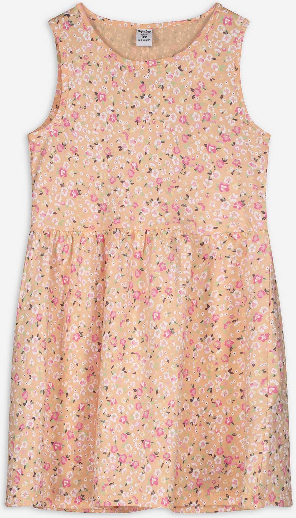 Kleid - Allover-Print - orange