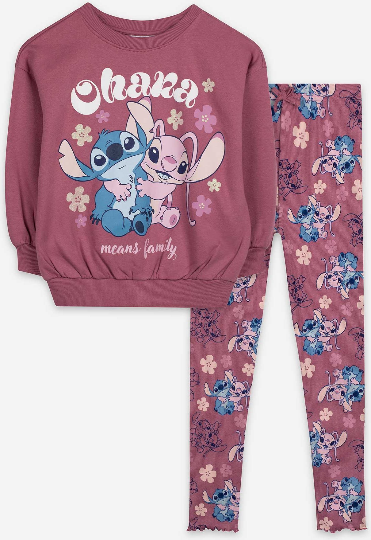 Set aus Shirt und Hose - Lilo & Stitch - lila
