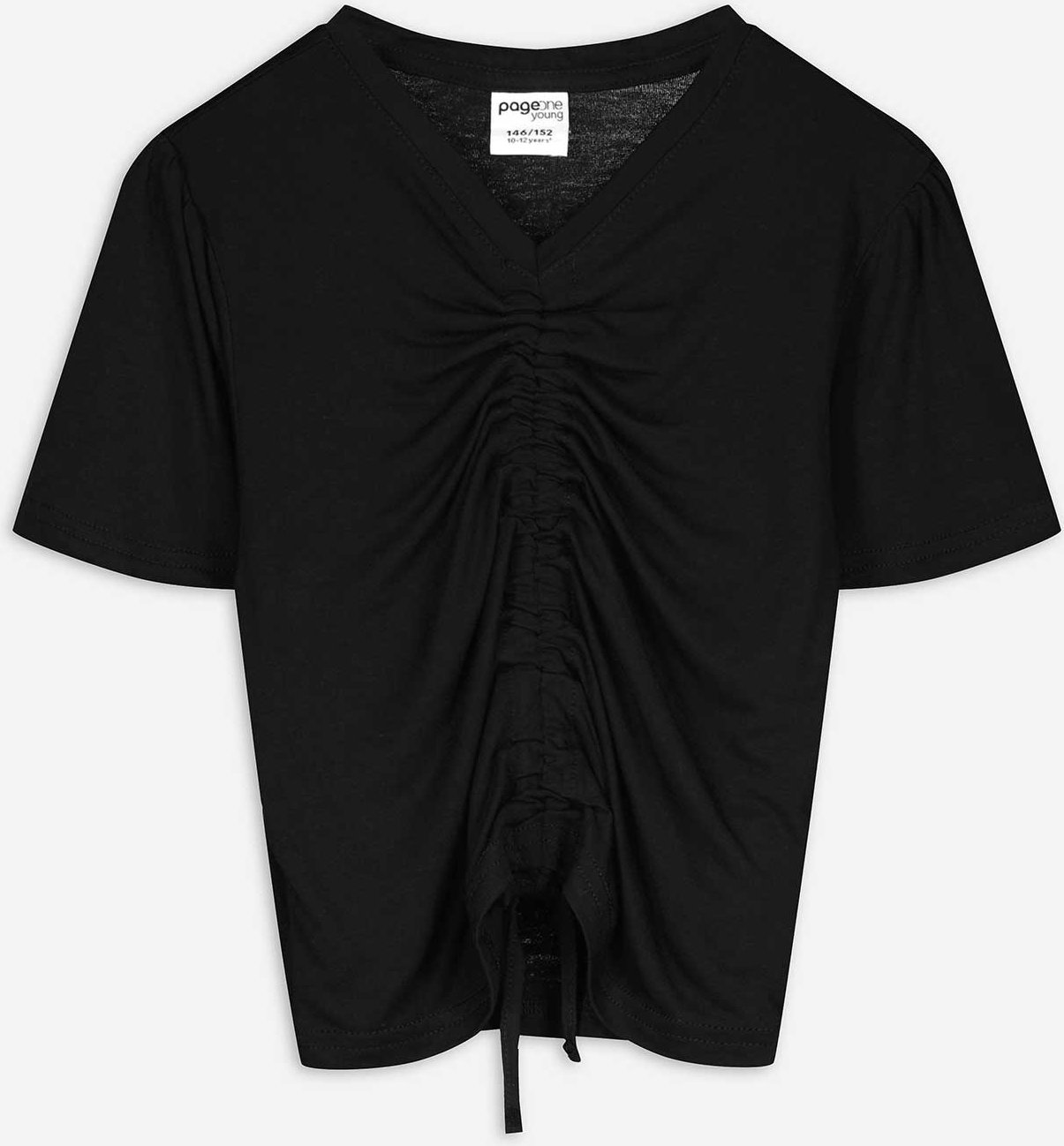 T-Shirt - Viskose-Mix - schwarz