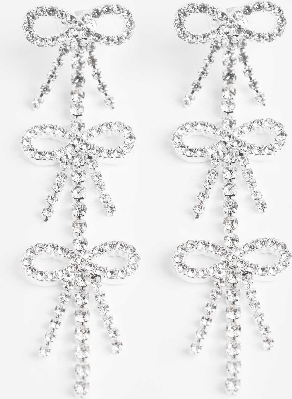 Ohrringe - Ziersteine - silberfarben