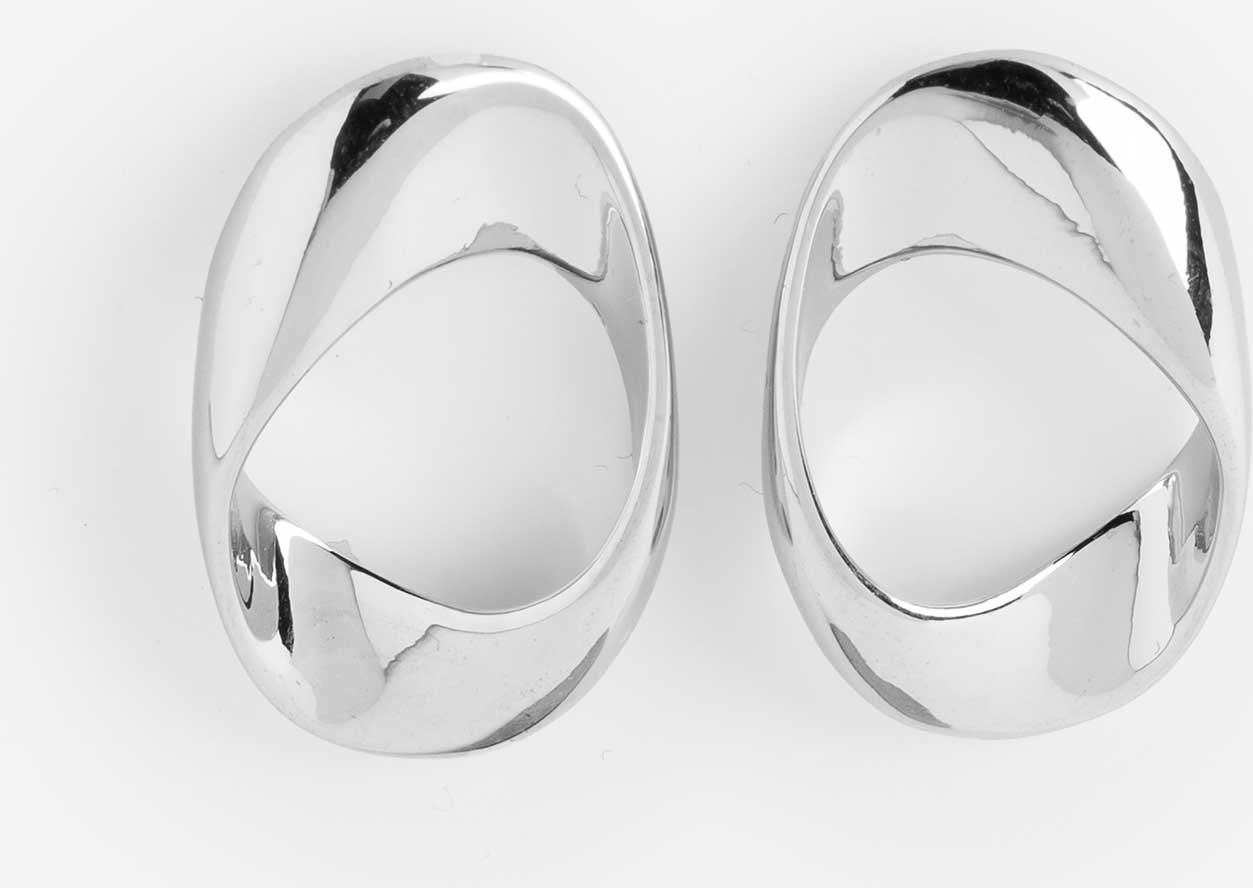 Ohrringe - Metallic-Details - silberfarben