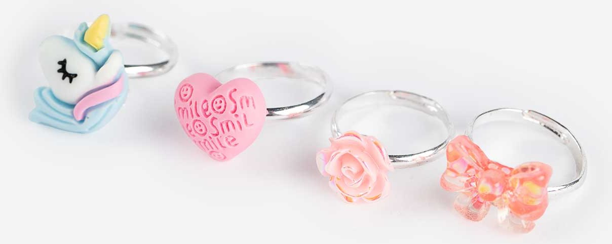 Ring - 4er-Pack - silberfarben