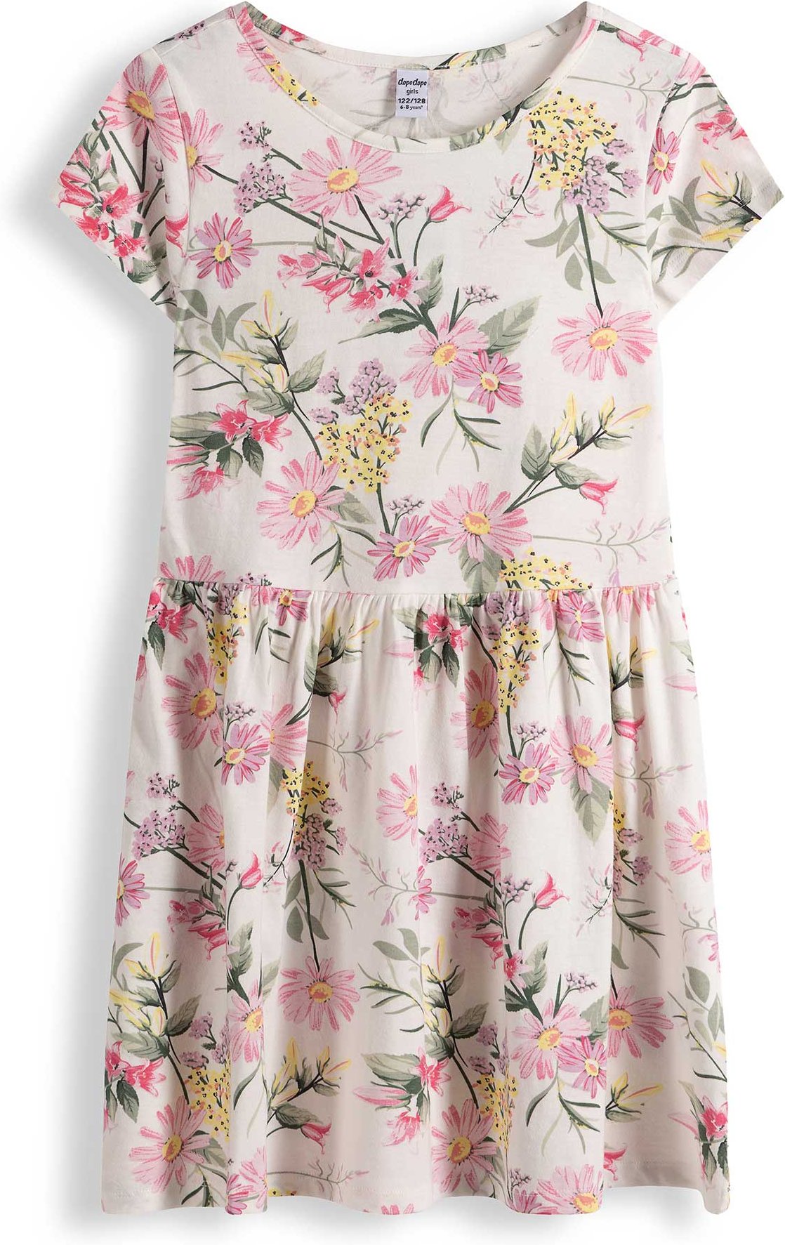 Kleid - Allover-Muster - weiß