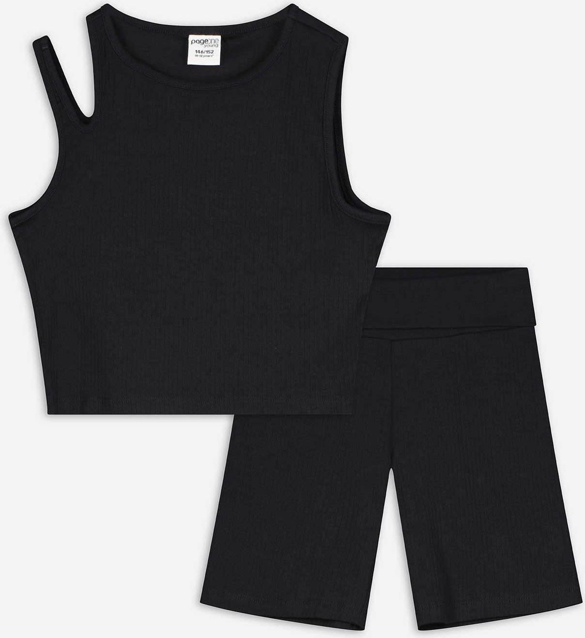 Set aus Top und Hose - Stretchanteil - schwarz