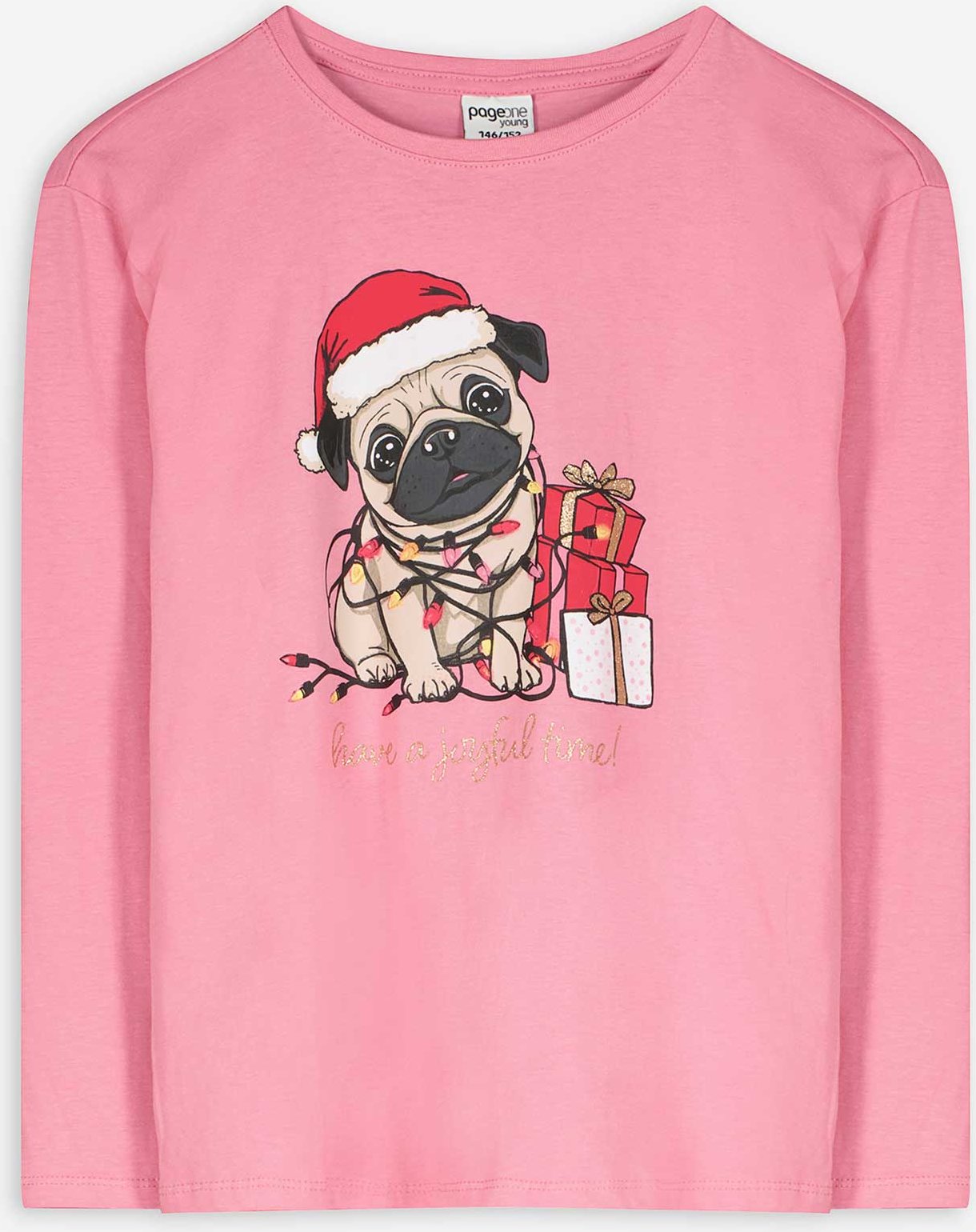 Thumbnail - Langarmshirt - Frontprint - pink