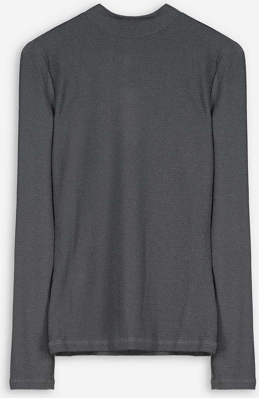 Thumbnail - Langarmshirt - Glitzerstoff - dunkelgrau