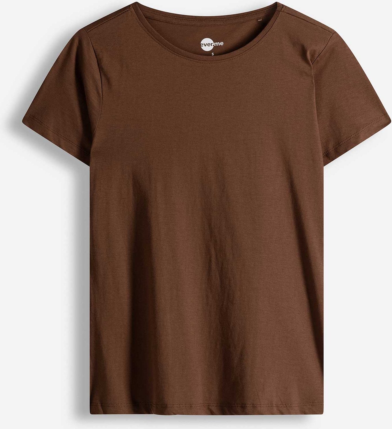 T-Shirt - Rundhals-Ausschnitt - braun