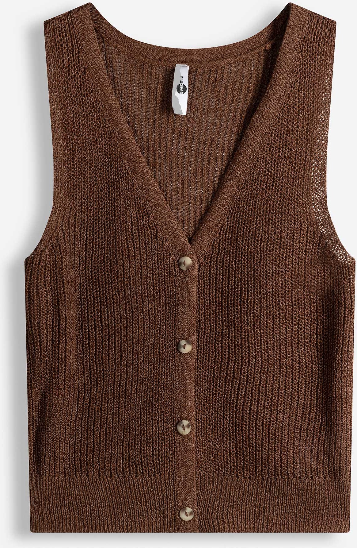 Stricktop - Knopfleiste - braun