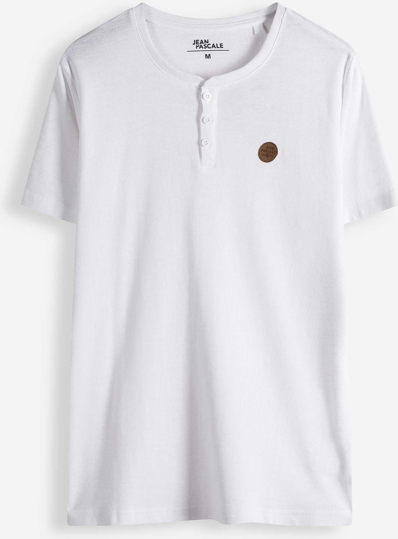 T-Shirt - Knopfleiste - weiß